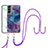 Coque Silicone Motif Fantaisie Souple Couleur Unie Etui Housse avec Laniere Strap YB7 pour Samsung Galaxy S23 5G Petit