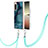 Coque Silicone Motif Fantaisie Souple Couleur Unie Etui Housse avec Laniere Strap YB7 pour Sony Xperia 5 IV Petit