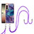 Coque Silicone Motif Fantaisie Souple Couleur Unie Etui Housse avec Laniere Strap YB7 pour Sony Xperia 5 IV Petit