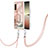 Coque Silicone Motif Fantaisie Souple Couleur Unie Etui Housse avec Laniere Strap YB7 pour Sony Xperia 5 IV Rose