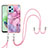 Coque Silicone Motif Fantaisie Souple Couleur Unie Etui Housse avec Laniere Strap YB7 pour Xiaomi Redmi Note 12 5G Violet Clair
