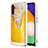 Coque Silicone Motif Fantaisie Souple Couleur Unie Etui Housse avec Laniere Strap YB8 pour Samsung Galaxy A14 5G Jaune