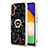 Coque Silicone Motif Fantaisie Souple Couleur Unie Etui Housse avec Laniere Strap YB8 pour Samsung Galaxy A14 5G Noir