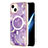 Coque Silicone Motif Fantaisie Souple Couleur Unie Etui Housse avec Mag-Safe Magnetic Magnetique pour Apple iPhone 14 Plus Violet