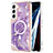 Coque Silicone Motif Fantaisie Souple Couleur Unie Etui Housse avec Mag-Safe Magnetic Magnetique pour Samsung Galaxy S22 Plus 5G Violet