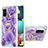 Coque Silicone Motif Fantaisie Souple Couleur Unie Etui Housse avec Support Bague Anneau Y01B pour Samsung Galaxy A51 4G Violet