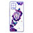 Coque Silicone Motif Fantaisie Souple Couleur Unie Etui Housse avec Support Bague Anneau Y01X pour Samsung Galaxy A42 5G Violet