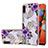 Coque Silicone Motif Fantaisie Souple Couleur Unie Etui Housse avec Support Bague Anneau Y03B pour Samsung Galaxy M11 Violet