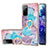 Coque Silicone Motif Fantaisie Souple Couleur Unie Etui Housse avec Support Bague Anneau Y03B pour Samsung Galaxy S20 Lite 5G Bleu