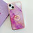 Coque Silicone Motif Fantaisie Souple Couleur Unie Etui Housse avec Support Bague Anneau Y05B pour Apple iPhone 14 Petit