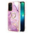 Coque Silicone Motif Fantaisie Souple Couleur Unie Etui Housse avec Support Bague Anneau Y05B pour OnePlus Nord N200 5G Violet Clair