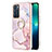 Coque Silicone Motif Fantaisie Souple Couleur Unie Etui Housse avec Support Bague Anneau Y05B pour Oppo Reno6 5G Rose