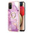 Coque Silicone Motif Fantaisie Souple Couleur Unie Etui Housse avec Support Bague Anneau Y05B pour Samsung Galaxy A03s Petit