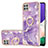 Coque Silicone Motif Fantaisie Souple Couleur Unie Etui Housse avec Support Bague Anneau Y05B pour Samsung Galaxy A22 5G Violet