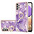 Coque Silicone Motif Fantaisie Souple Couleur Unie Etui Housse avec Support Bague Anneau Y05B pour Samsung Galaxy A23 5G Violet