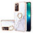 Coque Silicone Motif Fantaisie Souple Couleur Unie Etui Housse avec Support Bague Anneau Y05B pour Samsung Galaxy Note 20 Ultra 5G Blanc