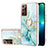 Coque Silicone Motif Fantaisie Souple Couleur Unie Etui Housse avec Support Bague Anneau Y05B pour Samsung Galaxy Note 20 Ultra 5G Vert
