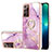 Coque Silicone Motif Fantaisie Souple Couleur Unie Etui Housse avec Support Bague Anneau Y05B pour Samsung Galaxy Note 20 Ultra 5G Violet Clair