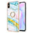 Coque Silicone Motif Fantaisie Souple Couleur Unie Etui Housse avec Support Bague Anneau Y05B pour Xiaomi Redmi 9i Petit