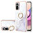Coque Silicone Motif Fantaisie Souple Couleur Unie Etui Housse avec Support Bague Anneau Y05B pour Xiaomi Redmi Note 10S 4G Blanc