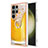 Coque Silicone Motif Fantaisie Souple Couleur Unie Etui Housse avec Support Bague Anneau YB2 pour Samsung Galaxy S22 Ultra 5G Jaune