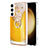 Coque Silicone Motif Fantaisie Souple Couleur Unie Etui Housse avec Support Bague Anneau YB2 pour Samsung Galaxy S23 5G Jaune