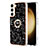 Coque Silicone Motif Fantaisie Souple Couleur Unie Etui Housse avec Support Bague Anneau YB2 pour Samsung Galaxy S23 5G Noir