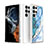 Coque Silicone Motif Fantaisie Souple Couleur Unie Etui Housse S03 pour Samsung Galaxy S22 Ultra 5G Bleu