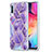Coque Silicone Motif Fantaisie Souple Couleur Unie Etui Housse Y01B pour Samsung Galaxy A50 Violet