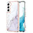 Coque Silicone Motif Fantaisie Souple Couleur Unie Etui Housse Y11B pour Samsung Galaxy S22 Plus 5G Blanc