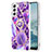Coque Silicone Motif Fantaisie Souple Couleur Unie Etui Housse Y13B pour Samsung Galaxy S22 5G Violet