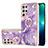 Coque Silicone Motif Fantaisie Souple Couleur Unie Etui Housse Y16B pour Samsung Galaxy S21 Ultra 5G Violet