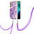 Coque Silicone Motif Fantaisie Souple Couleur Unie Etui Housse Y21B pour Samsung Galaxy S21 Ultra 5G Violet