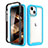 Coque Ultra Fine Silicone Souple Housse Etui 360 Degres Avant et Arriere pour Apple iPhone 15 Bleu et Noir
