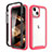 Coque Ultra Fine Silicone Souple Housse Etui 360 Degres Avant et Arriere pour Apple iPhone 15 Rouge et Noir