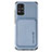 Coque Ultra Fine Silicone Souple Housse Etui avec Aimante Magnetique S01D pour Samsung Galaxy A51 4G Bleu