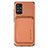 Coque Ultra Fine Silicone Souple Housse Etui avec Aimante Magnetique S01D pour Samsung Galaxy A51 4G Marron