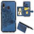 Coque Ultra Fine Silicone Souple Housse Etui avec Aimante Magnetique S04D pour Samsung Galaxy M10S Bleu