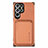 Coque Ultra Fine Silicone Souple Housse Etui avec Aimante Magnetique S05D pour Samsung Galaxy S23 Ultra 5G Orange