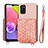 Coque Ultra Fine Silicone Souple Housse Etui avec Aimante Magnetique S07D pour Samsung Galaxy A03s Rose