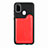 Coque Ultra Fine Silicone Souple Housse Etui avec Aimante Magnetique S08D pour Samsung Galaxy M21 Rouge