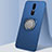 Coque Ultra Fine Silicone Souple Housse Etui avec Support Bague Anneau Aimante Magnetique A01 pour Oppo A9X Bleu