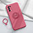 Coque Ultra Fine Silicone Souple Housse Etui avec Support Bague Anneau Aimante Magnetique A01 pour Oppo Reno5 5G Vin Rouge