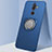Coque Ultra Fine Silicone Souple Housse Etui avec Support Bague Anneau Aimante Magnetique A02 pour Nokia 7 Plus Bleu