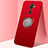 Coque Ultra Fine Silicone Souple Housse Etui avec Support Bague Anneau Aimante Magnetique A02 pour Nokia 7 Plus Rouge