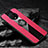 Coque Ultra Fine Silicone Souple Housse Etui avec Support Bague Anneau Aimante Magnetique A03 pour OnePlus 7T Rouge
