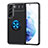 Coque Ultra Fine Silicone Souple Housse Etui avec Support Bague Anneau Aimante Magnetique A03 pour Samsung Galaxy S21 FE 5G Bleu et Noir