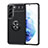 Coque Ultra Fine Silicone Souple Housse Etui avec Support Bague Anneau Aimante Magnetique A03 pour Samsung Galaxy S21 FE 5G Noir