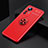 Coque Ultra Fine Silicone Souple Housse Etui avec Support Bague Anneau Aimante Magnetique A04 pour Xiaomi Mi 12 Lite 5G Rouge