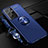 Coque Ultra Fine Silicone Souple Housse Etui avec Support Bague Anneau Aimante Magnetique A05 pour Samsung Galaxy S22 Ultra 5G Bleu
